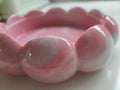 Bubblegum Pink & Baby Blue Marbled Resin Trinket Dish – Scalloped Bubble Rim Jewellery Holder