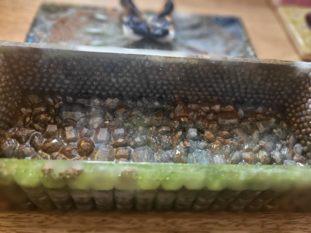 Retro 60s inspired Resin Art Storage Box – Textured Butterfly Design | Handmade Trinket & Keepsake Box