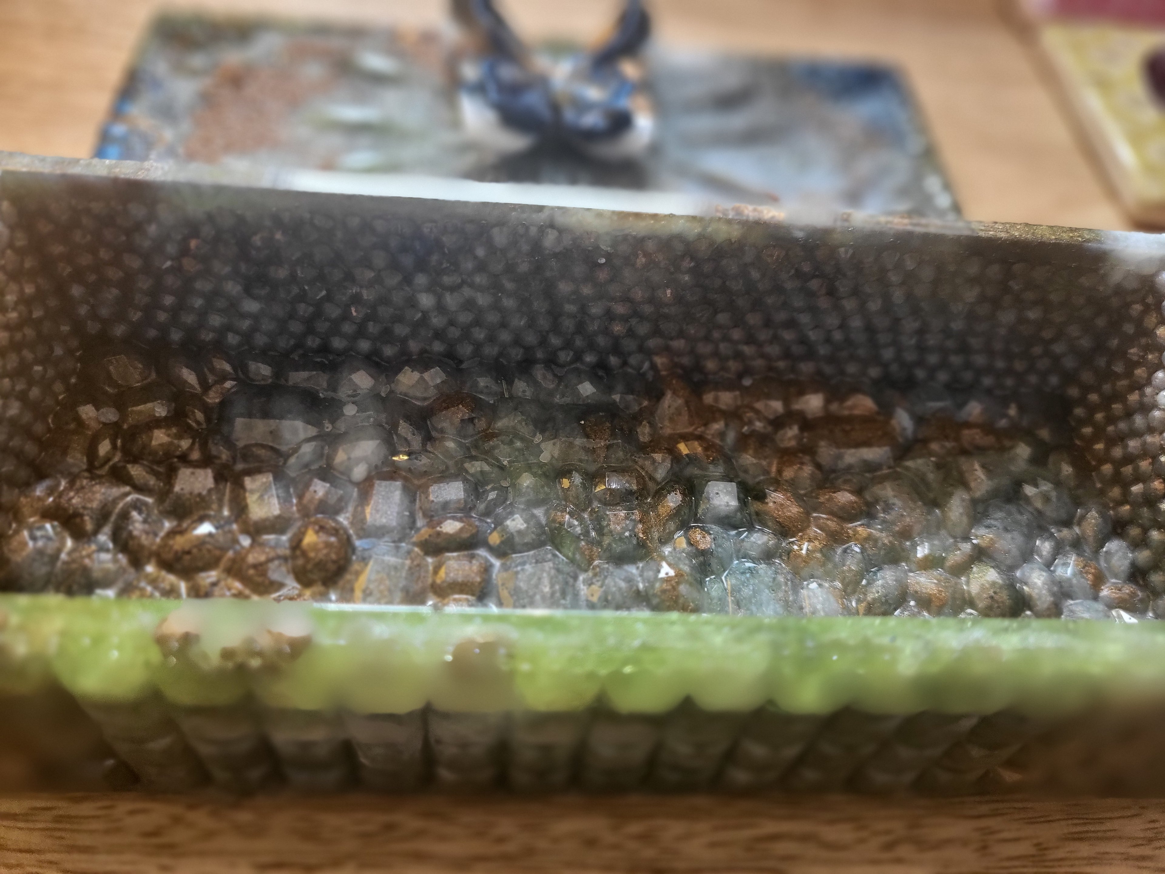 Retro 60s inspired Resin Art Storage Box – Textured Butterfly Design | Handmade Trinket & Keepsake Box