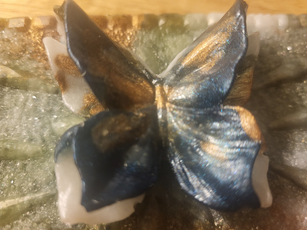Retro 60s inspired Resin Art Storage Box – Textured Butterfly Design | Handmade Trinket & Keepsake Box